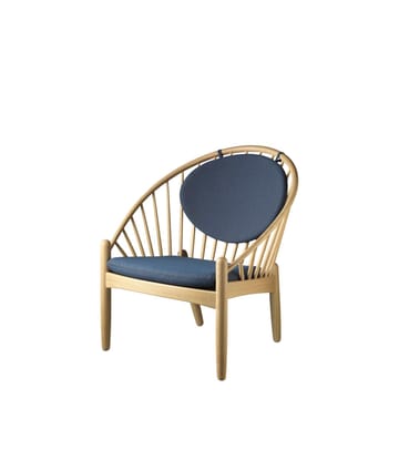 J166 Jørna stol - Oak natutre lacquered-dark blue - FDB Møbler