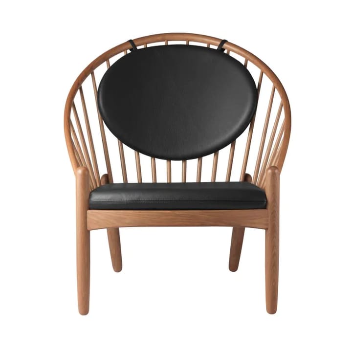 J166 Jørna stol - Smoked oak-black lær - FDB Møbler