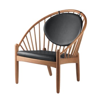 J166 Jørna stol - Smoked oak-black lær - FDB Møbler
