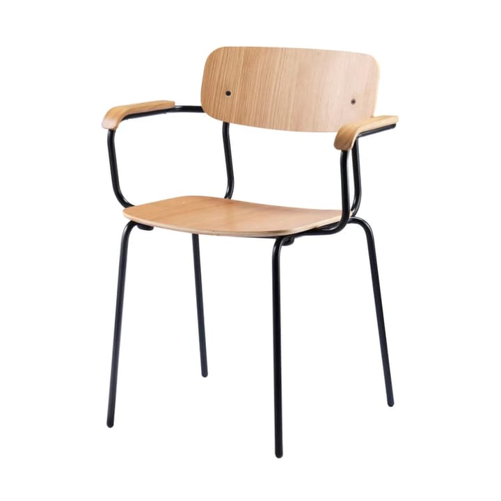 J183 Holmen armlenestol, Eik finer-black legs FDB Møbler