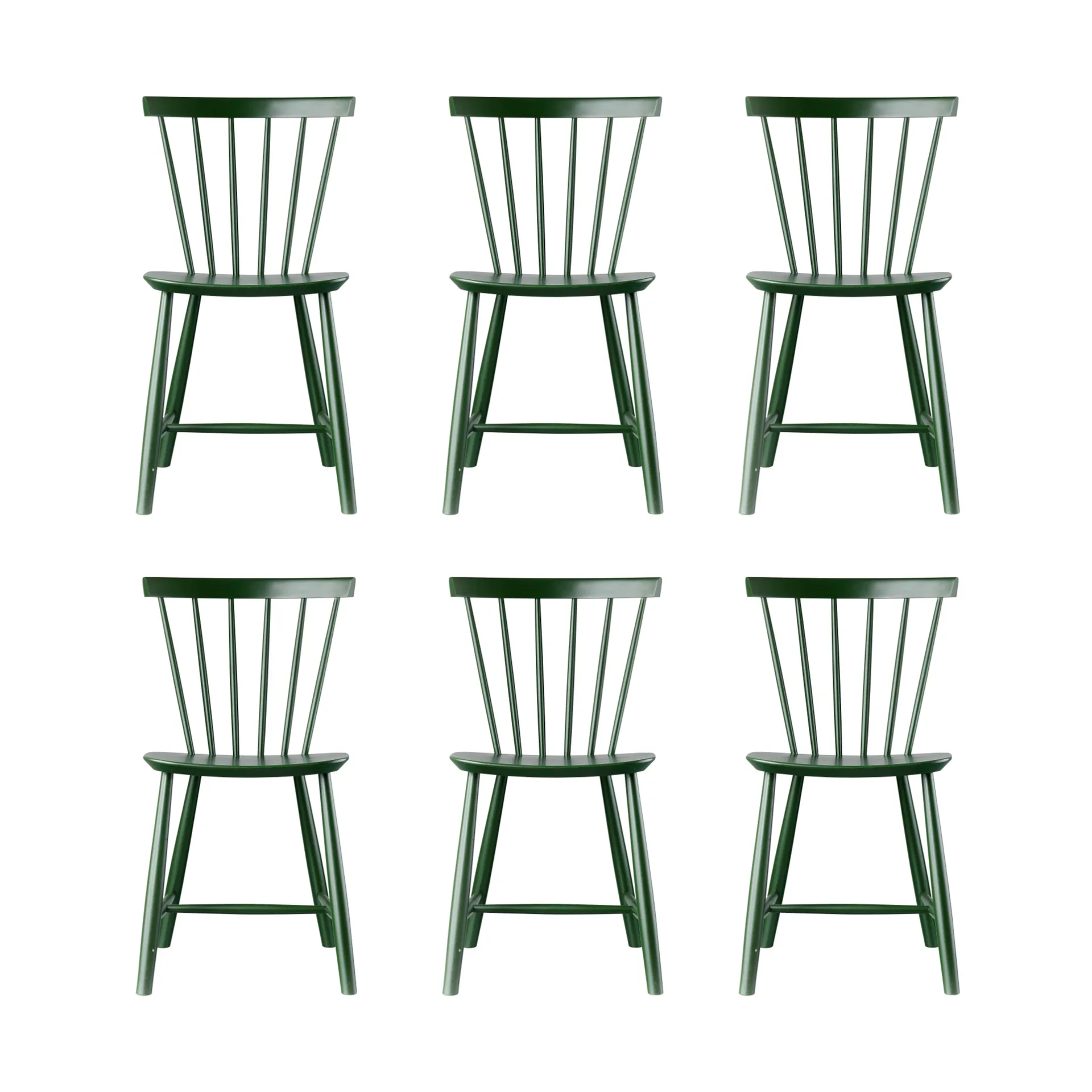 J46-pakke, Bøk bottle green painted, 6-pakning,  FDB Møbler