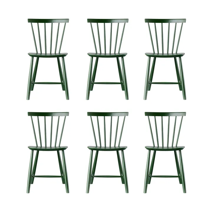 J46-pakke, Bøk bottle green painted, 6-pakning - FDB Møbler