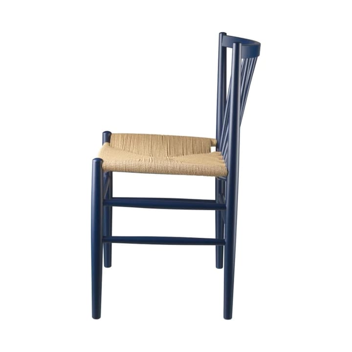J80 stol, Steel blue bøk-papercord FDB Møbler