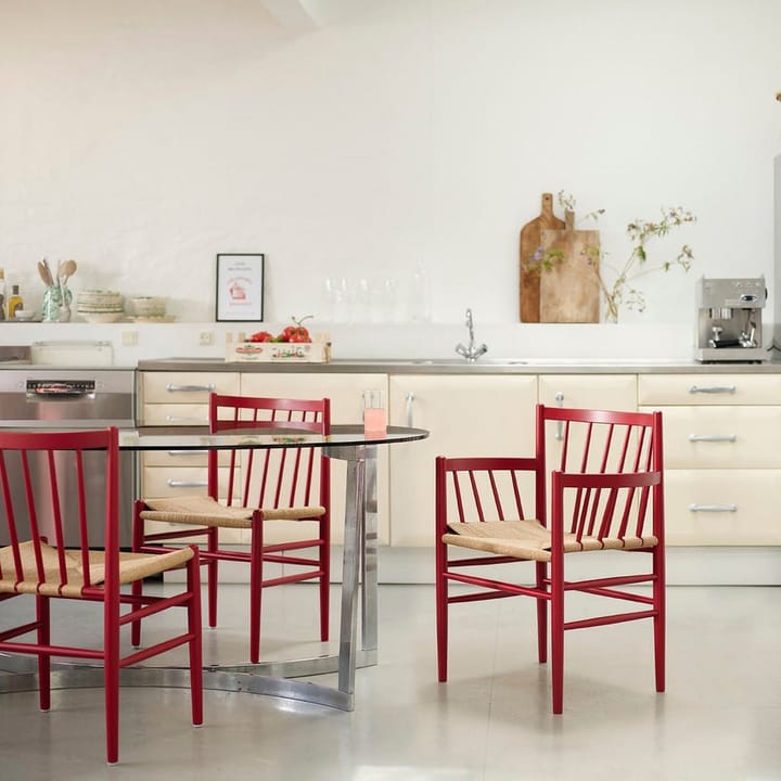 J81 karmstol, Ruby red bøk-papirstreng FDB Møbler