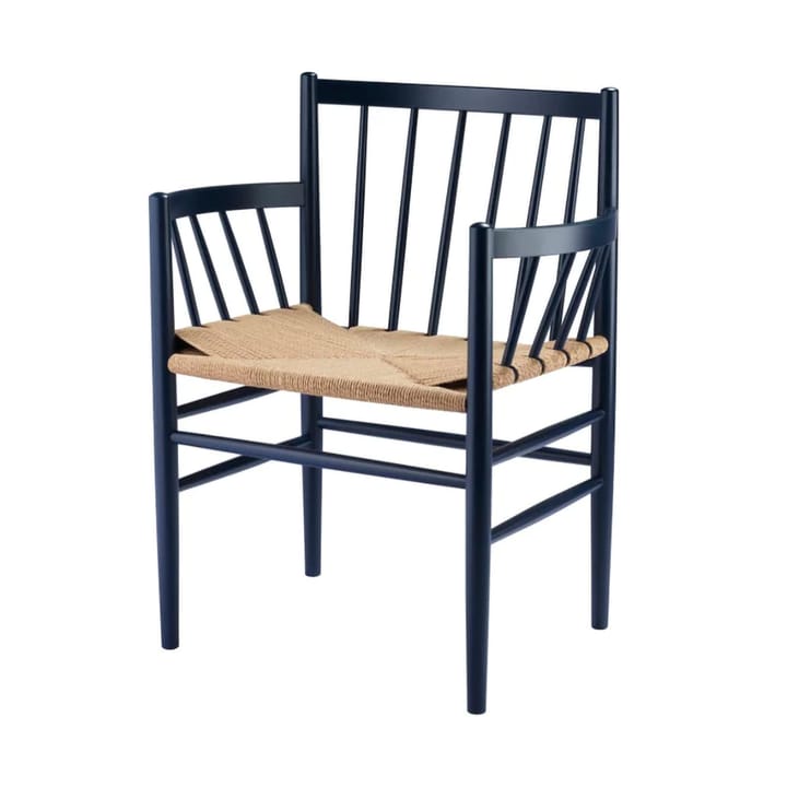 J81 karmstol, Steel blue bøk-papercord FDB Møbler