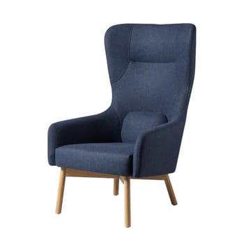 L35 Gesja Wing Chair lenestol - Dark blue-lakkert eik - FDB Møbler
