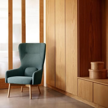 L35 Gesja Wing Chair lenestol - Green-lakkert eik - FDB Møbler