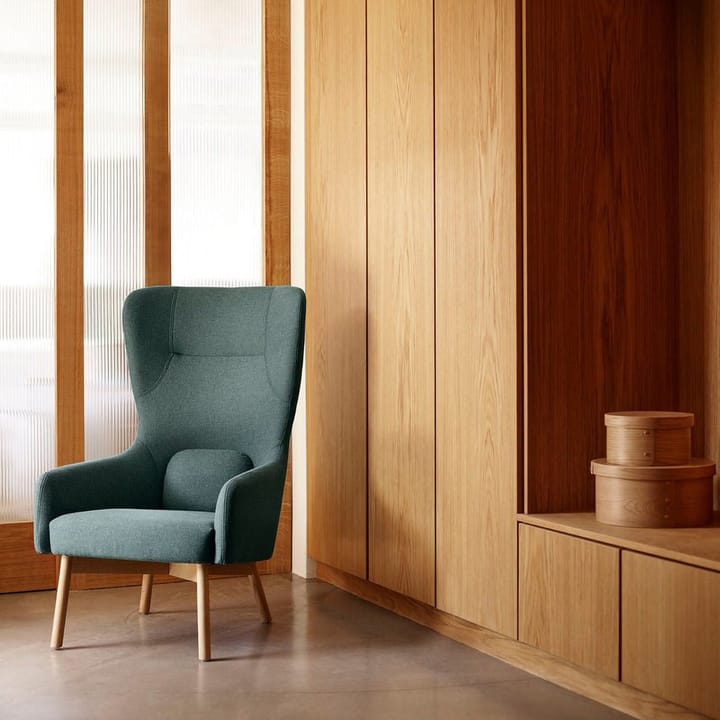 L35 Gesja Wing Chair lenestol, Green-lakkert eik FDB Møbler