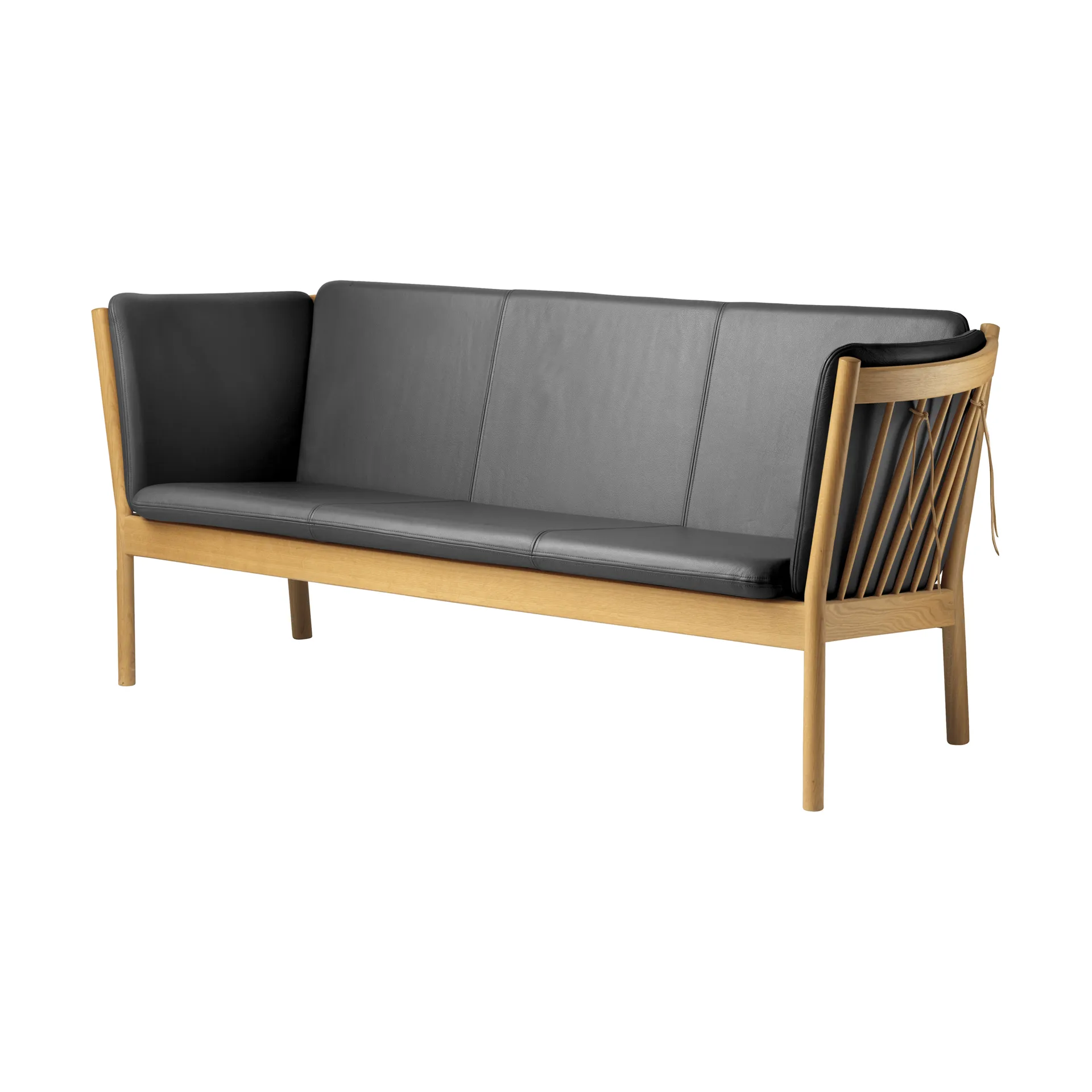 L45 MK154 sofa, Lakkert eik–lær svart FDB Møbler