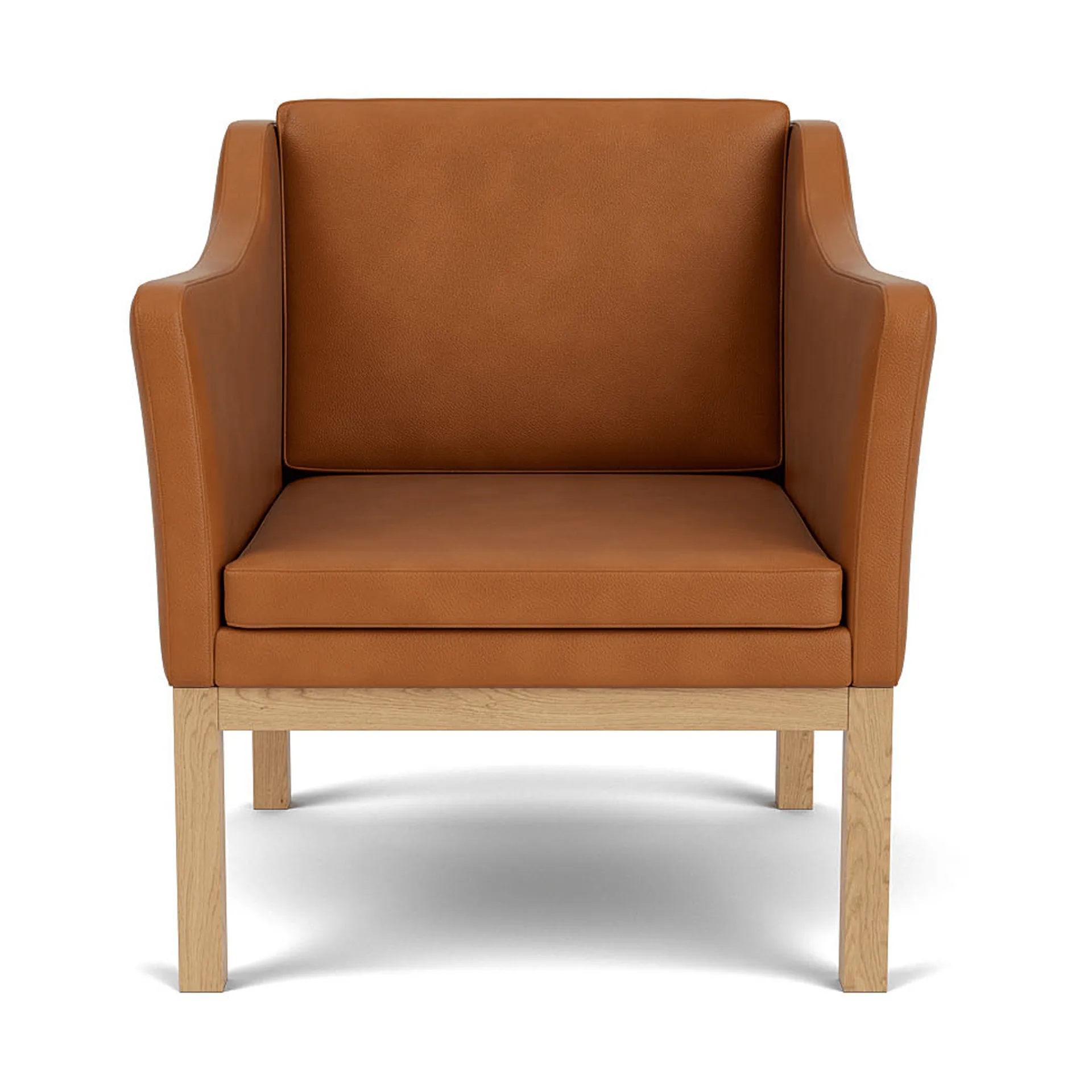 L46 MK155 easy chair karmstol , Lakkert eik– lær cognac  FDB Møbler