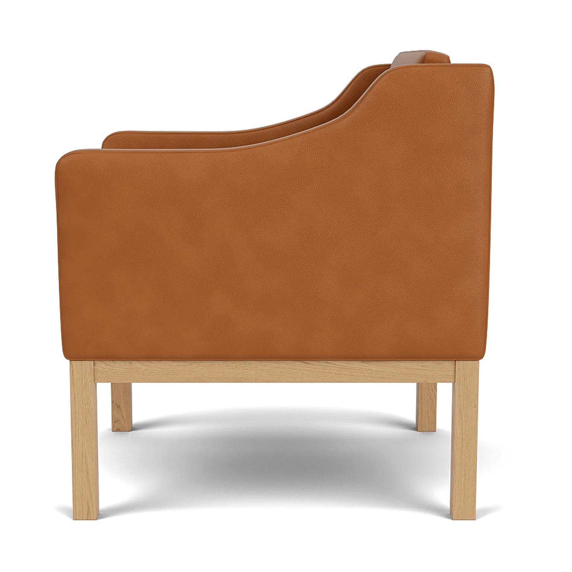 L46 MK155 easy chair karmstol , Lakkert eik– lær cognac  FDB Møbler