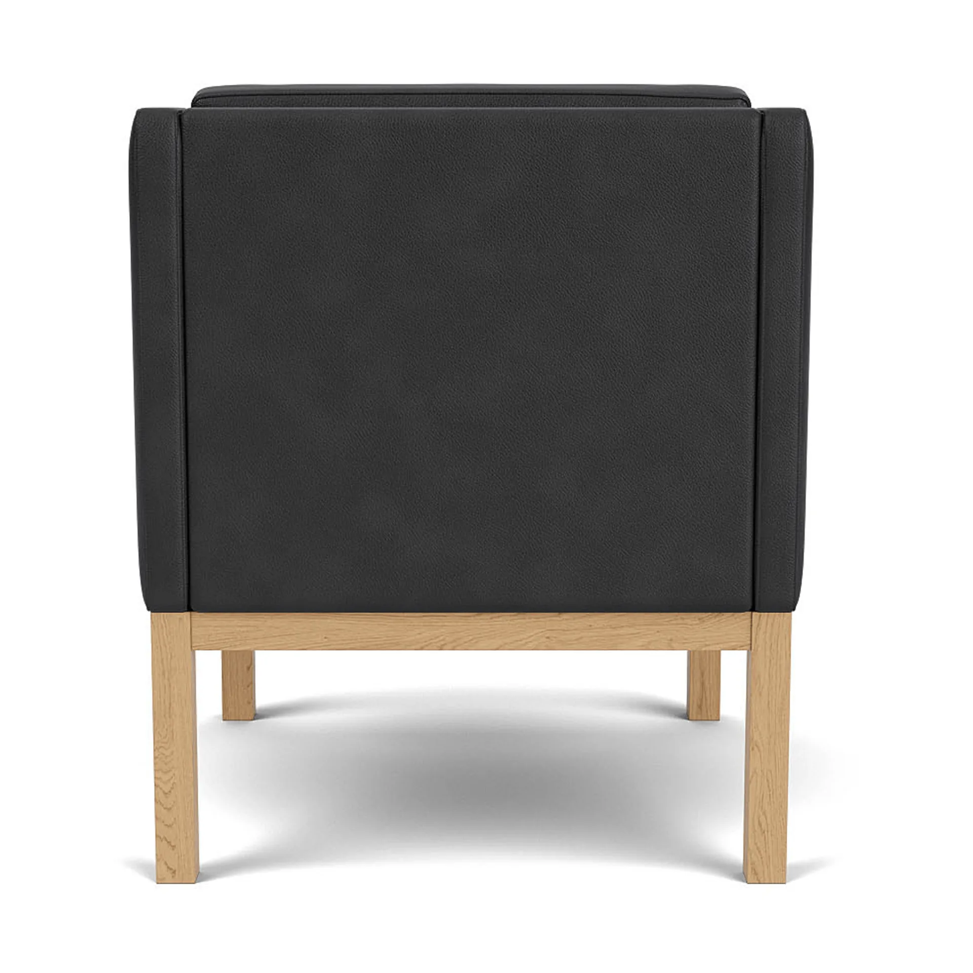 L46 MK155 easy chair karmstol , Lakkert eik– lær svart FDB Møbler
