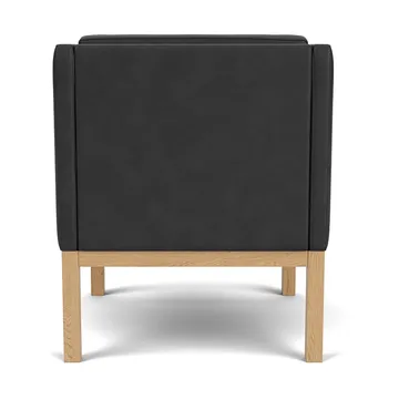 L46 MK155 easy chair karmstol  - Lakkert eik– lær svart - FDB Møbler