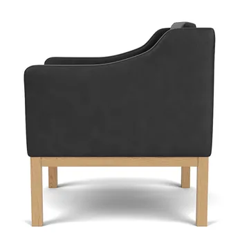 L46 MK155 easy chair karmstol  - Lakkert eik– lær svart - FDB Møbler