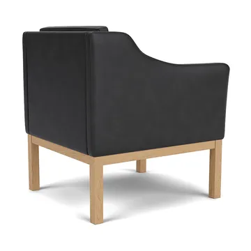 L46 MK155 easy chair karmstol  - Lakkert eik– lær svart - FDB Møbler