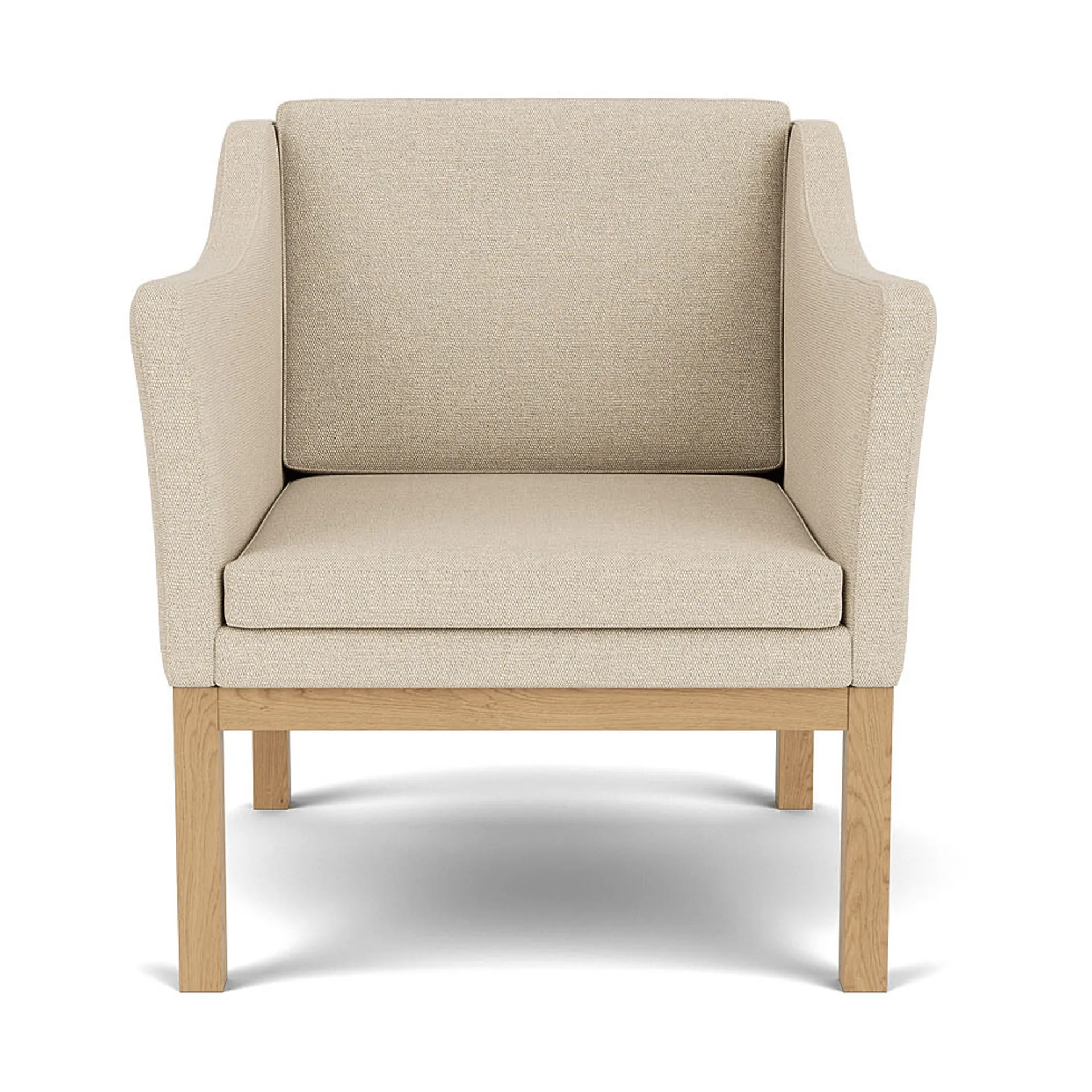 L46 MK155 easy chair karmstol , Lakkert eik-stoff beige FDB Møbler