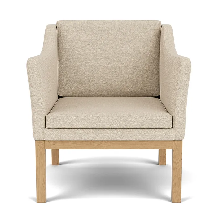 L46 MK155 easy chair karmstol  - Lakkert eik-stoff beige - FDB Møbler
