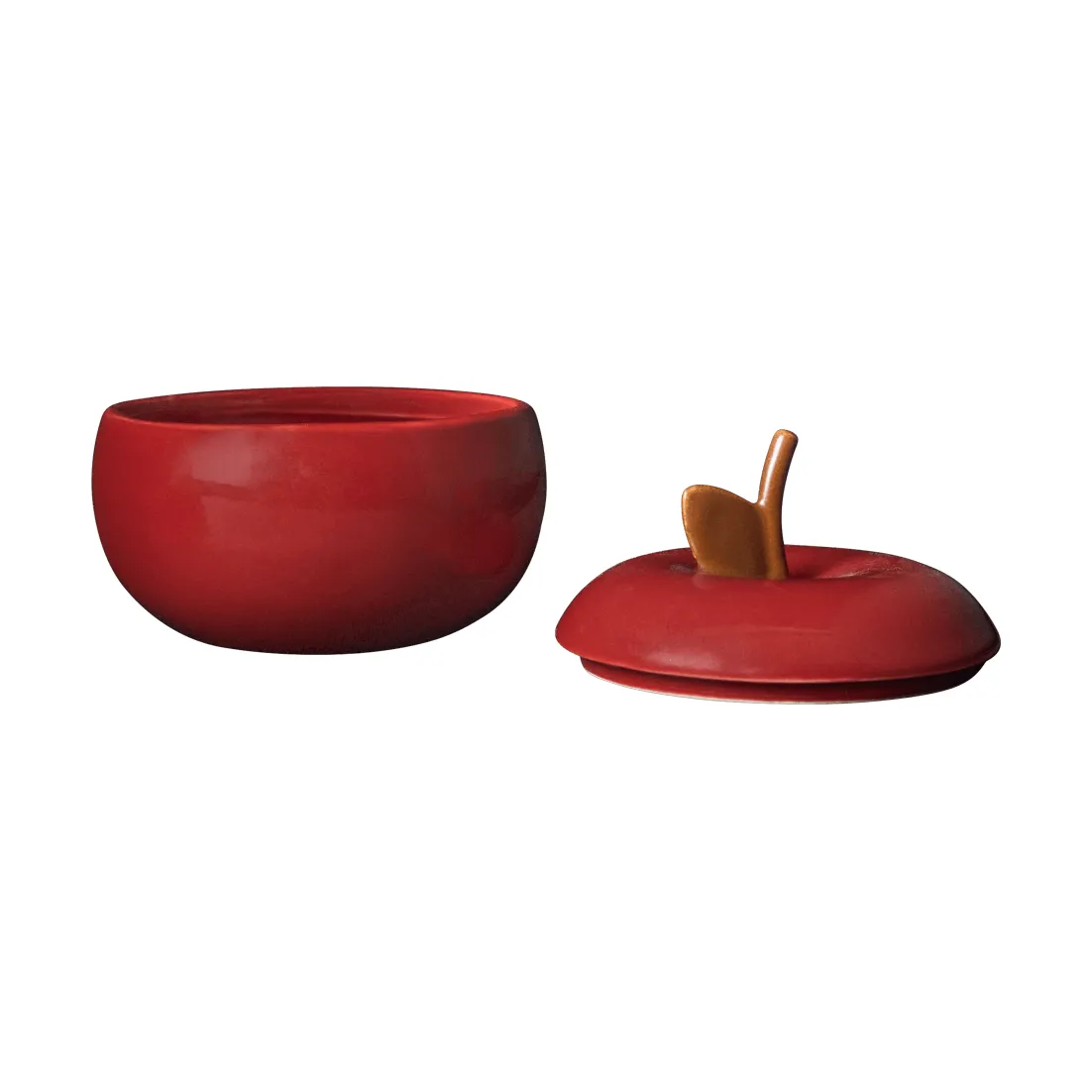 Apple keramikkskål med lokk, Deep red, Ø9,5 cm Ferm Living