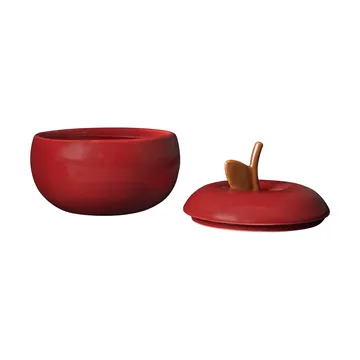 Apple keramikkskål med lokk - Deep red, Ø9,5 cm - Ferm Living