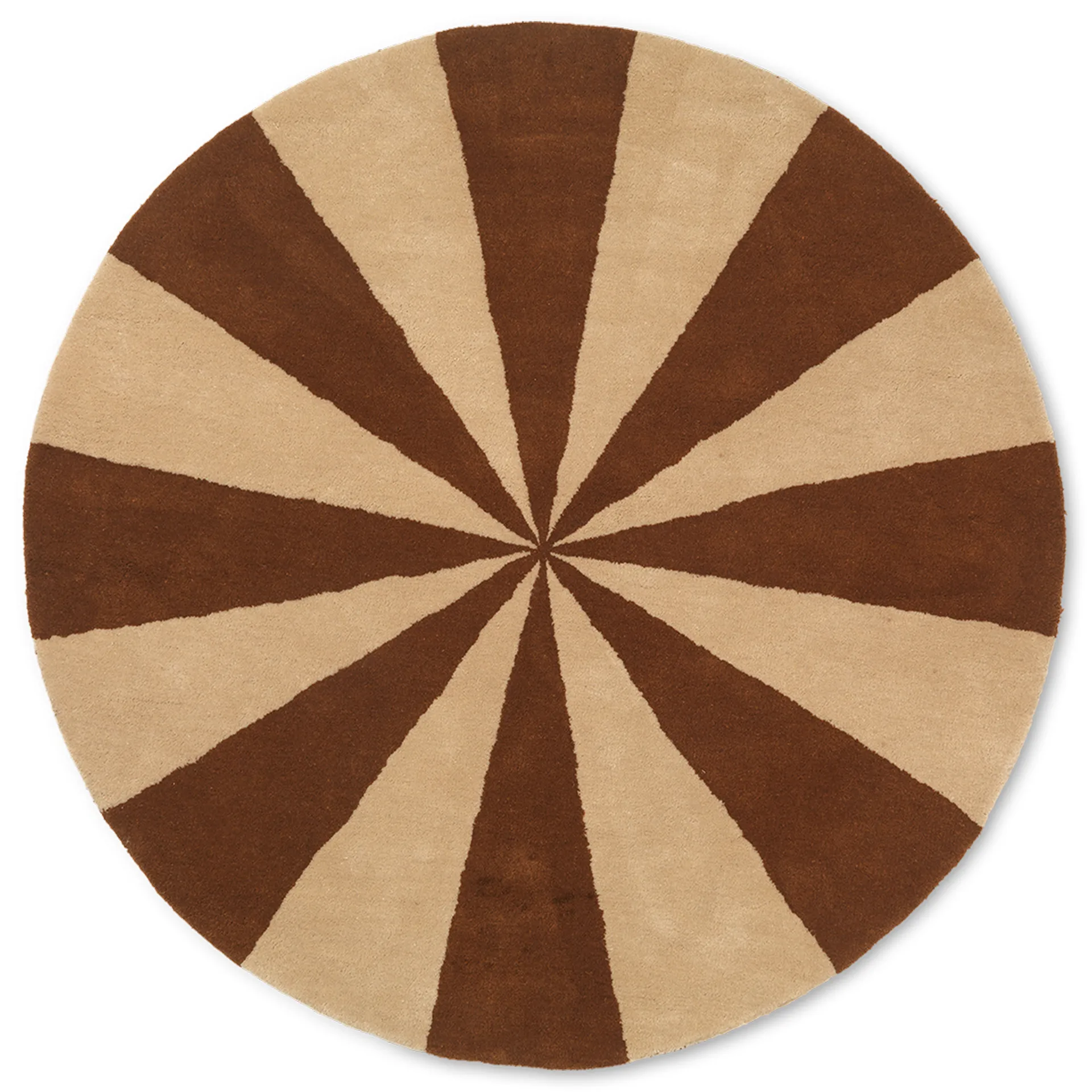 Arch håndtuftet teppe Ø 130 cm, Dark brick-Off-white Ferm Living