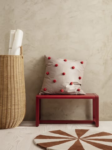 Arch håndtuftet teppe Ø 70 cm - Dark brick-Off-white - Ferm Living