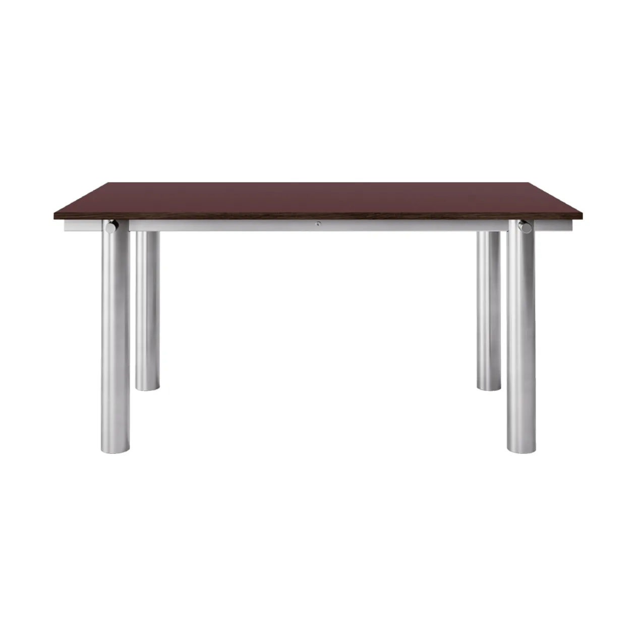 Atura spisebord, Brushed stainless steel-burgundy, 90x160 cm Ferm Living