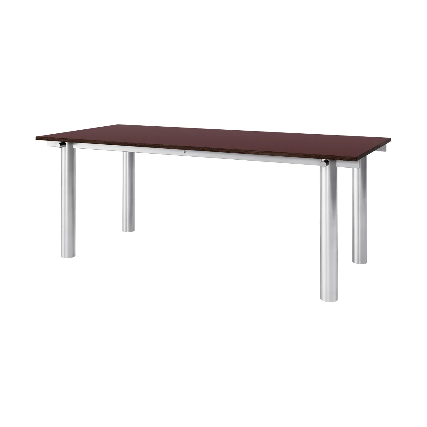 Atura spisebord, Brushed stainless steel-burgundy, 90x200 cm Ferm Living