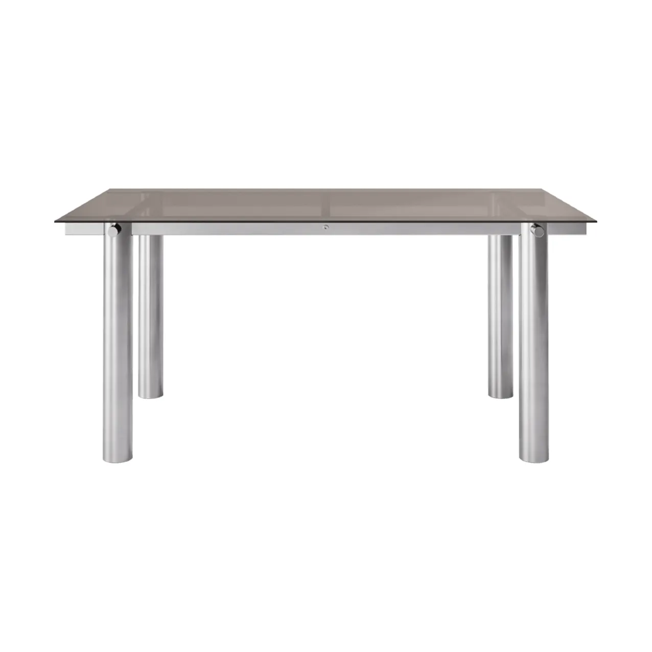 Atura spisebord, Brushed stainless steel-dark tinted glass, 90x160 cm Ferm Living