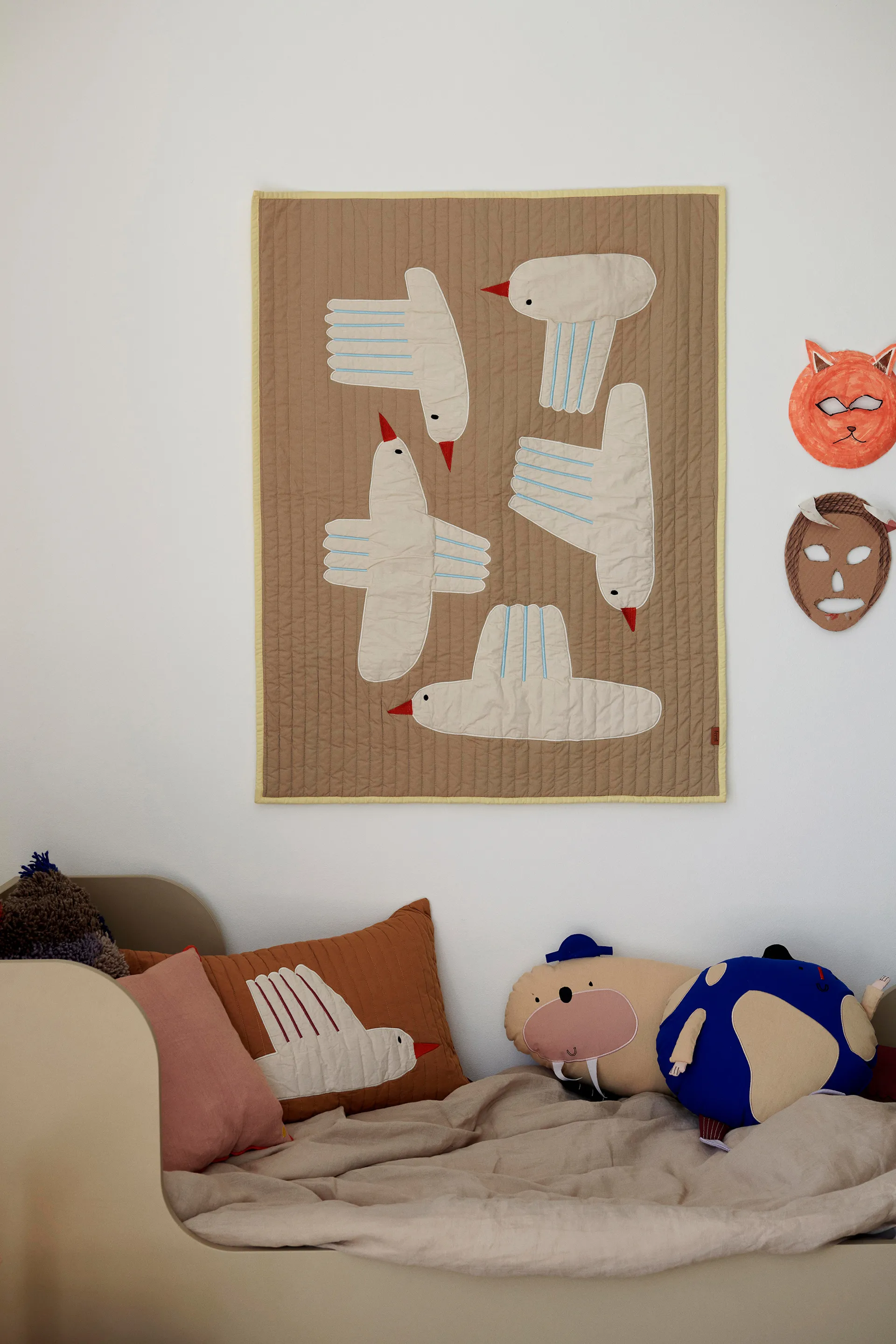 Bird quiltet filt, Beige Ferm Living