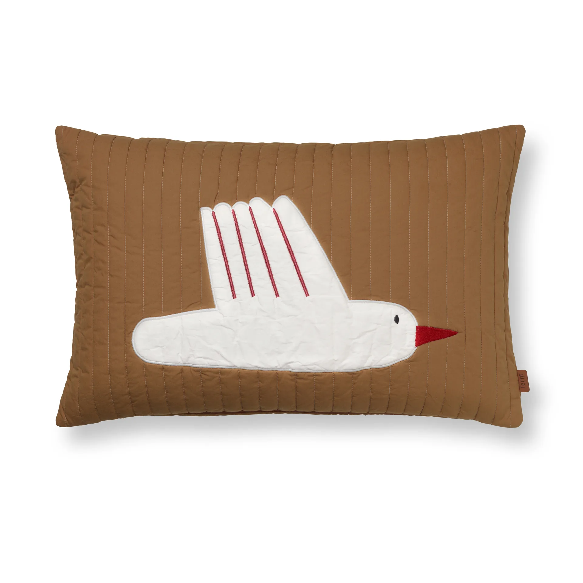 Bird quiltet pute 60 x 40 cm, Sugar kelp (brun) Ferm Living