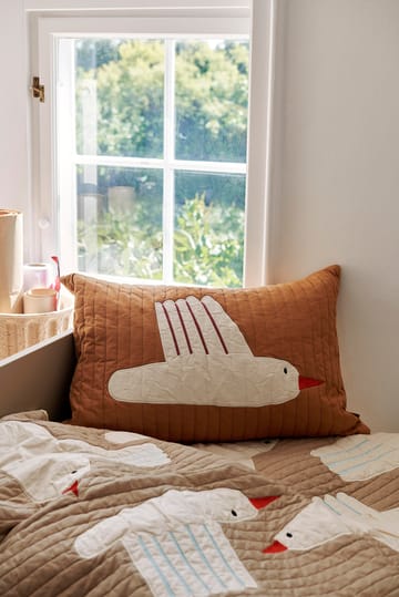 Bird quiltet pute 60 x 40 cm - Sugar kelp (brun) - Ferm Living
