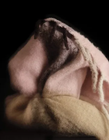 Blur mohair pledd - Butter-pale rose, 130x170 cm - Ferm Living