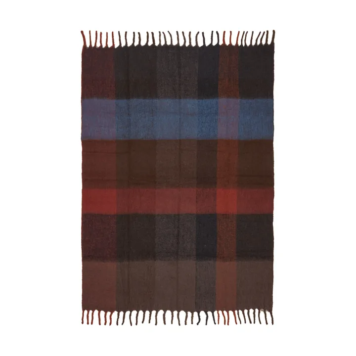Blur mohair pledd - Dark chocolate-oxide red, 130x170 cm - Ferm Living