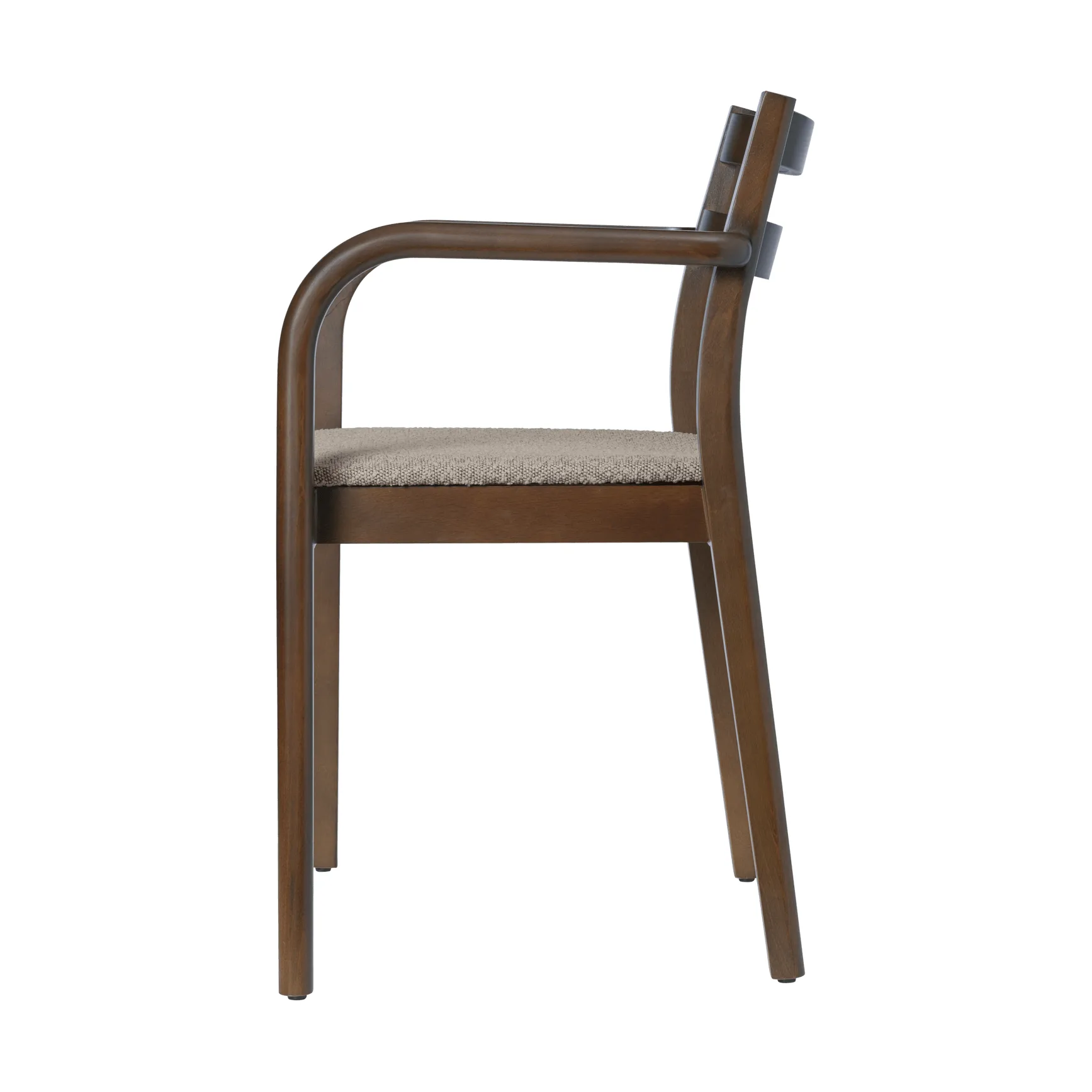 Boda karmstol, Polstret sete rugged bouclé, dark stained-natural Ferm Living