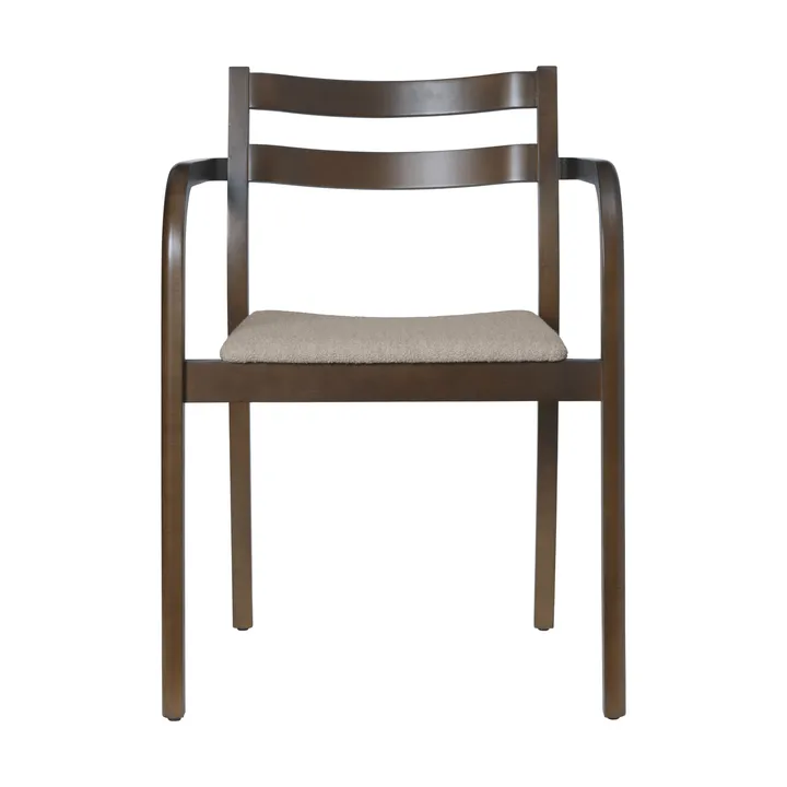 Boda karmstol - Polstret sete soft bouclé, dark stained beech-natural - Ferm Living