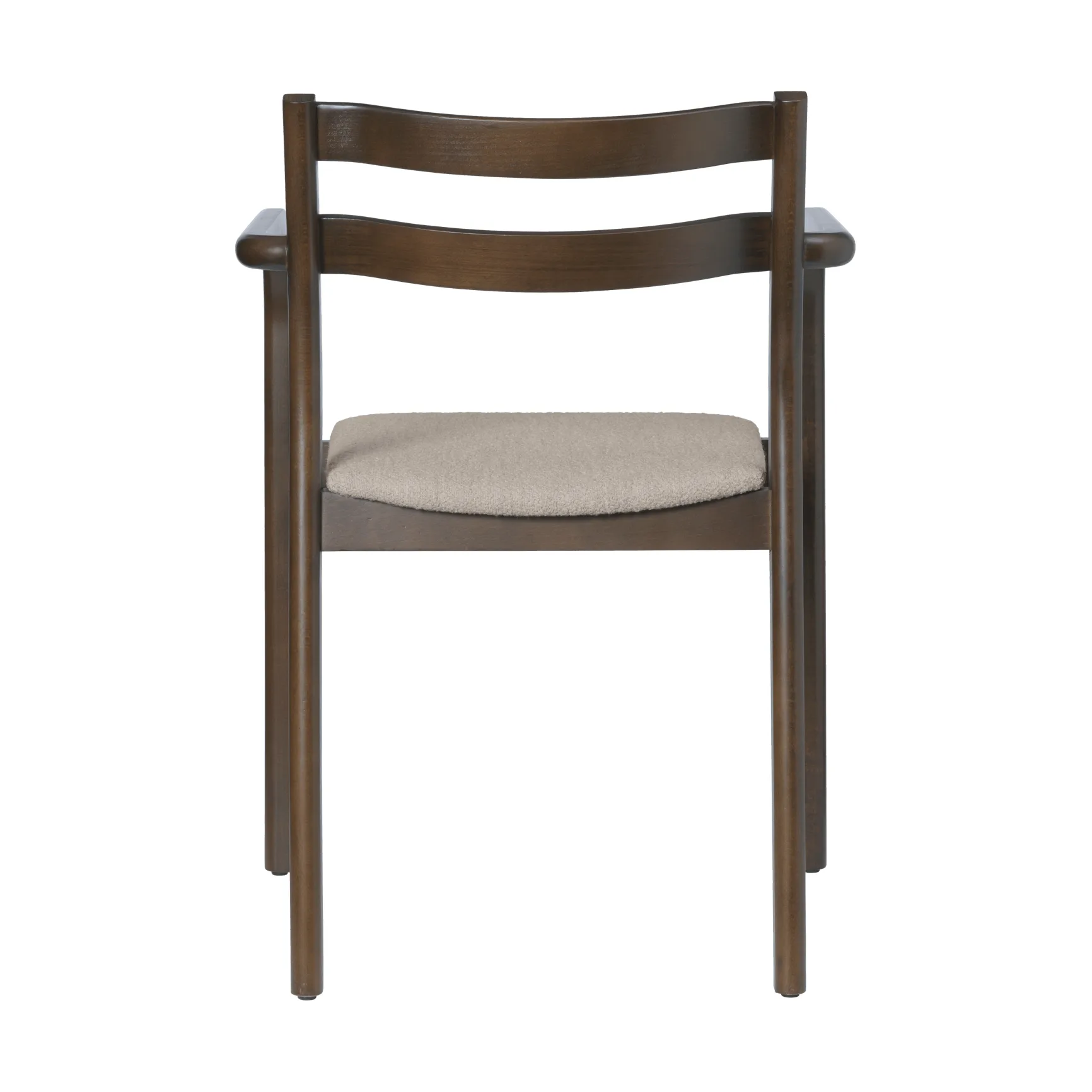 Boda karmstol, Polstret sete soft bouclé, dark stained beech-natural Ferm Living