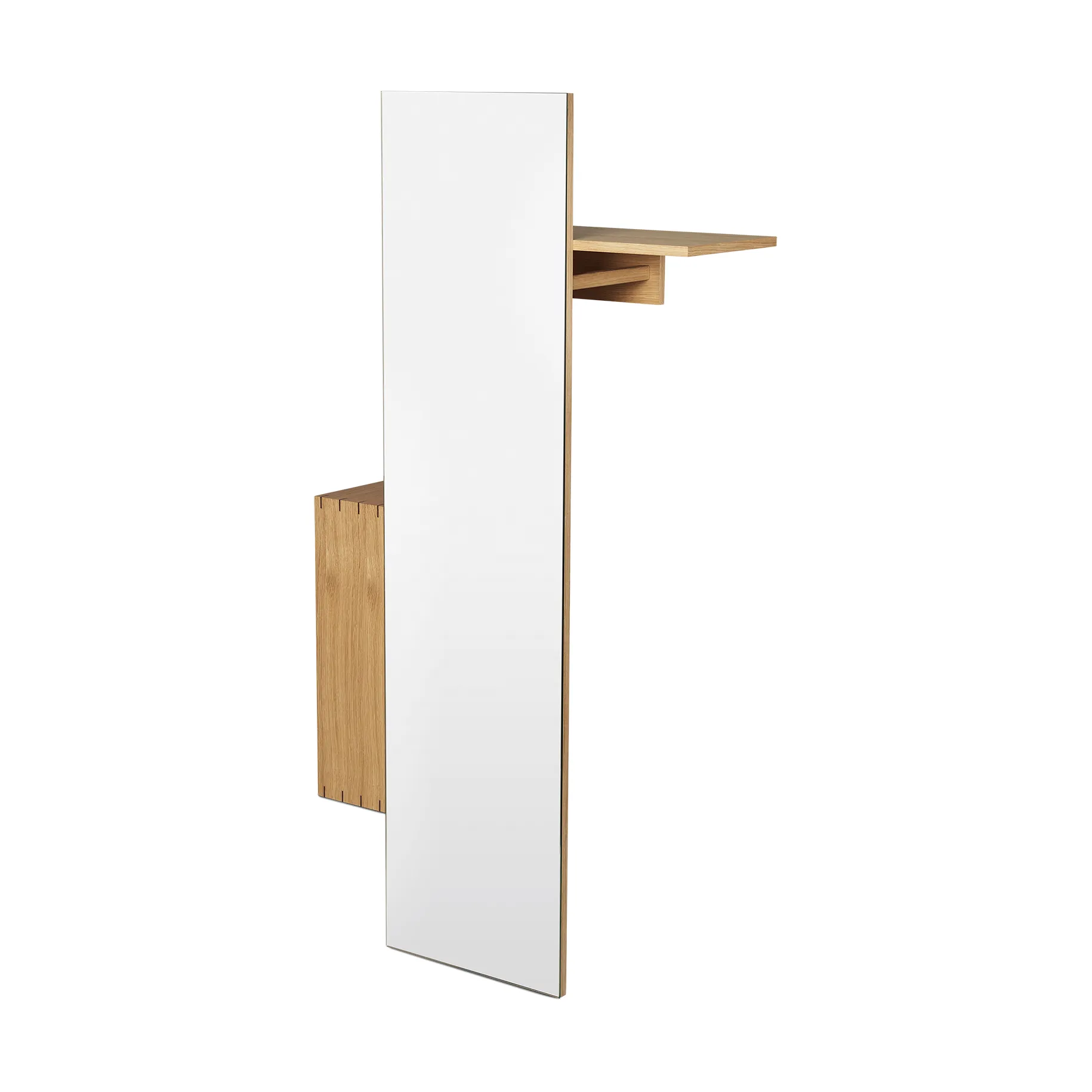 Bon hallway cabinet knaggrekke med speil, Oiled Oak Ferm Living