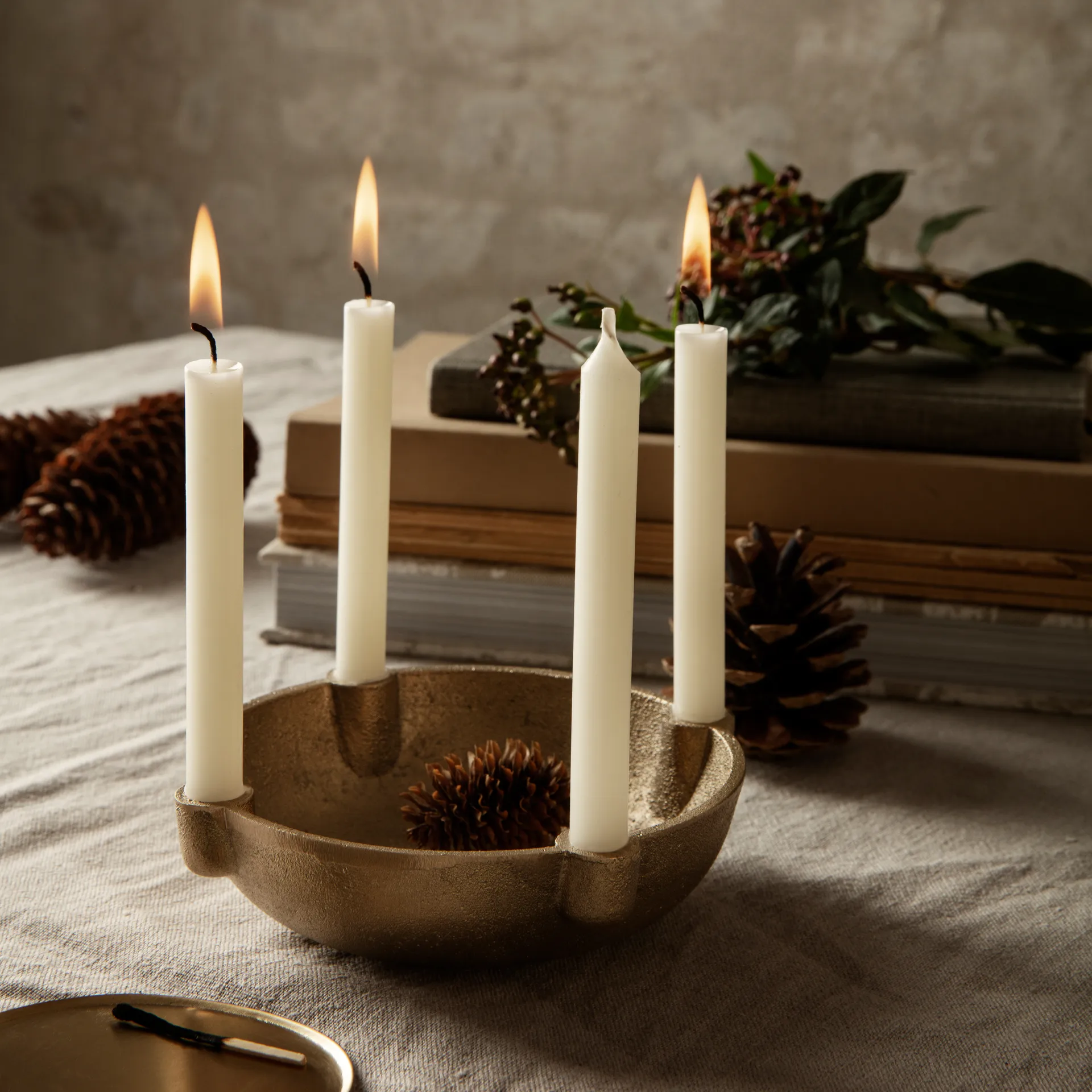 Bowl adventslysestake messing, Brass Ferm Living