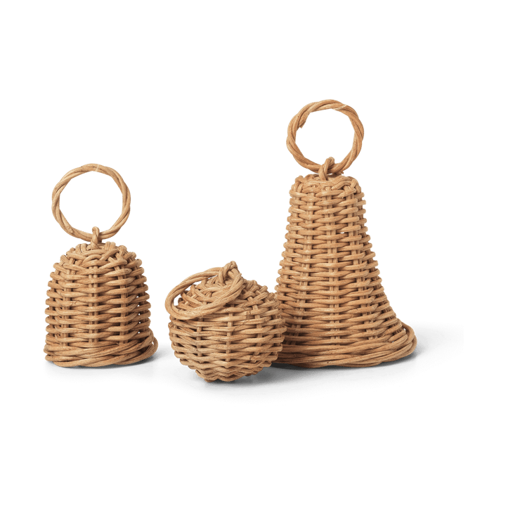 Braided Bell Baubles julhänge 3-pakning - Natural - Ferm Living