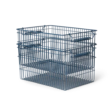Cala stabelbar kurv 2-pakning - Dark blue, 36,2x26,2x20,2 cm - Ferm Living