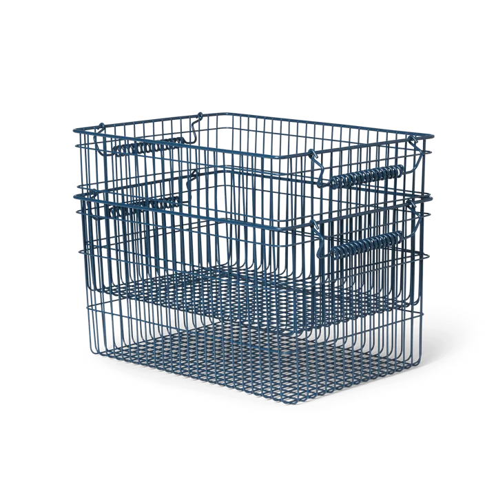 Cala stabelbar kurv 2-pakning - Dark blue, 36,2x26,2x20,2 cm - Ferm Living