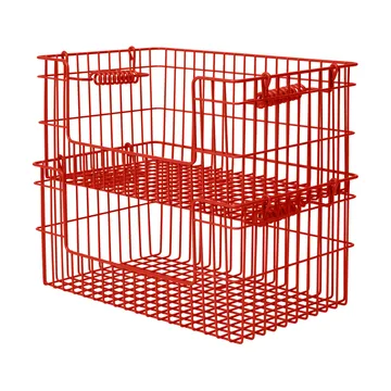 Cala stabelbar kurv 2-pakning - Poppy red, 28,7x18x13 cm - Ferm Living