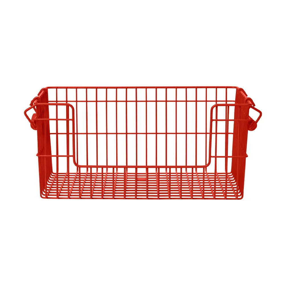 Cala stabelbar kurv 2-pakning, Poppy red, 28,7x18x13 cm Ferm Living