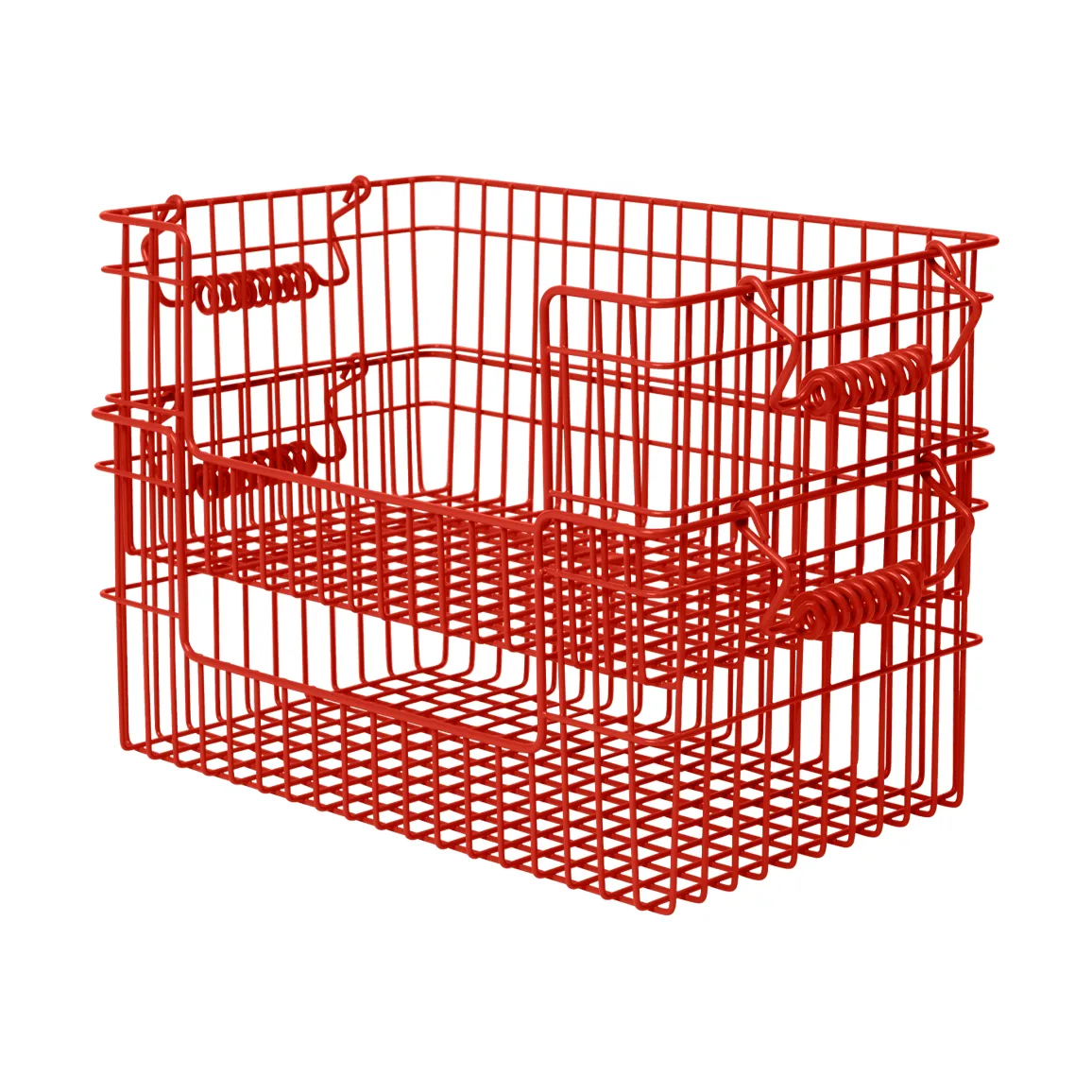 Cala stabelbar kurv 2-pakning, Poppy red, 28,7x18x13 cm Ferm Living