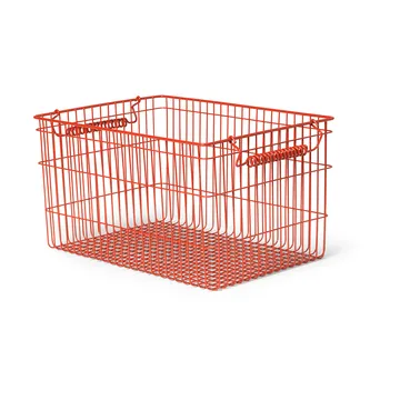 Cala stabelbar kurv 2-pakning - Poppy red, 36,2x26,2x20,2 cm - Ferm Living