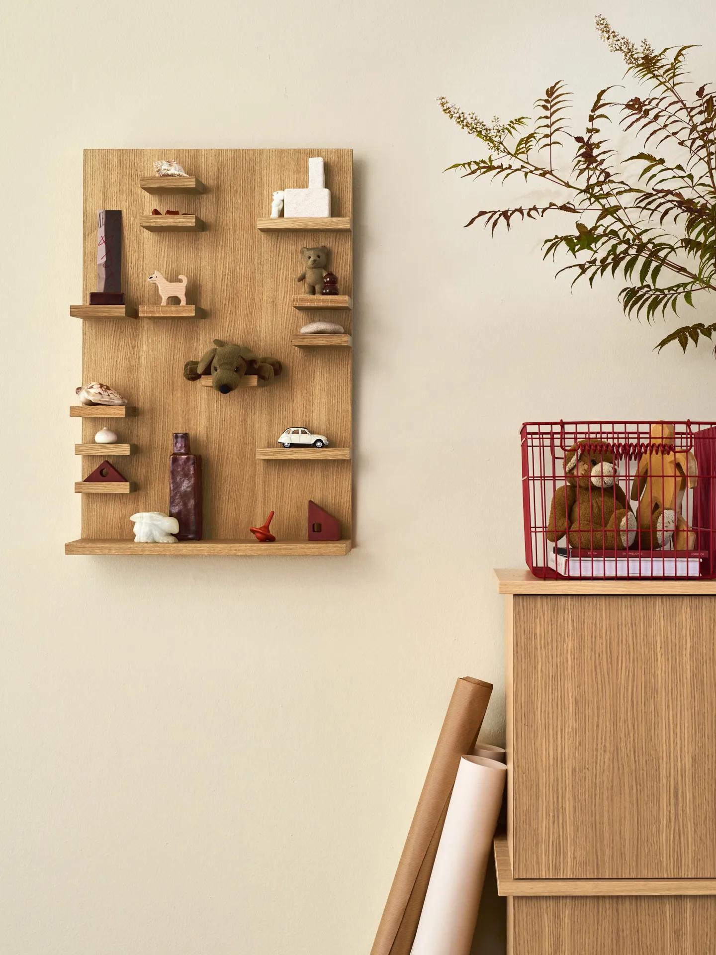 Cala stabelbar kurv 2-pakning, Poppy red, 36,2x26,2x20,2 cm Ferm Living