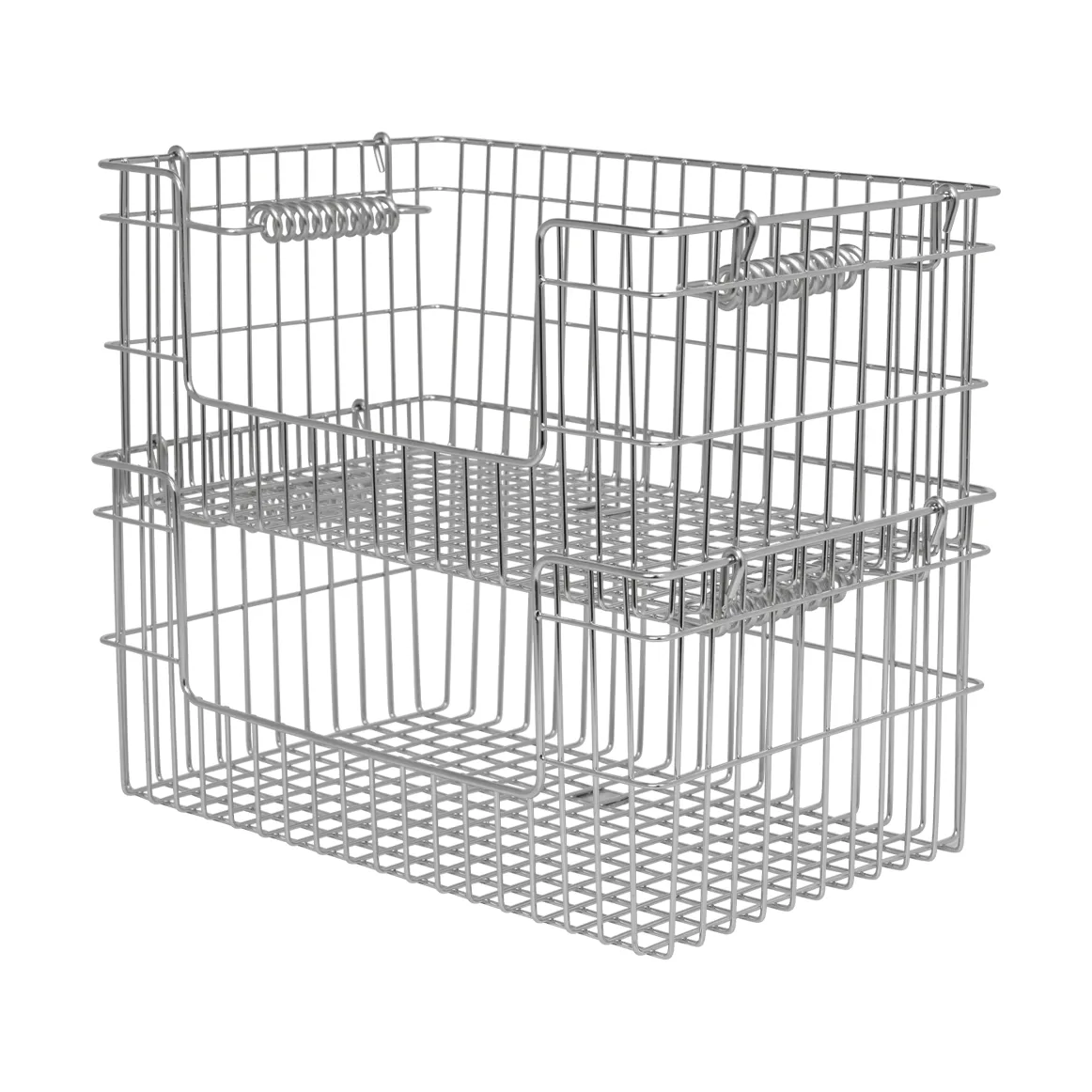 Cala stabelbar kurv 2-pakning, Stainless Steel, 28,7x18x13 cm Ferm Living