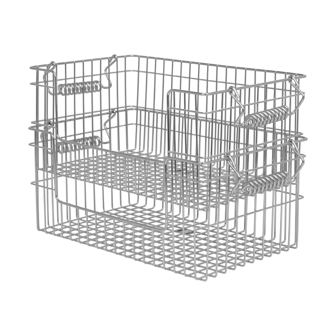 Cala stabelbar kurv 2-pakning, Stainless Steel, 28,7x18x13 cm Ferm Living