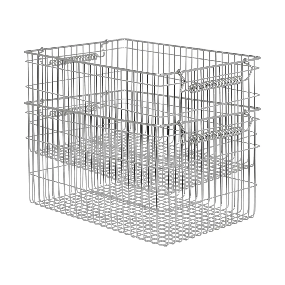 Cala stabelbar kurv 2-pakning, Stainless Steel, 36,2x26,2x20,2 cm Ferm Living