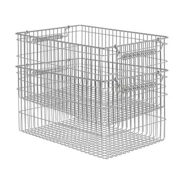 Cala stabelbar kurv 2-pakning - Stainless Steel, 36,2x26,2x20,2 cm - Ferm Living